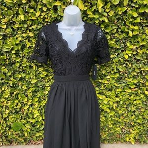 Lulu’s Black Lace Skater Dress